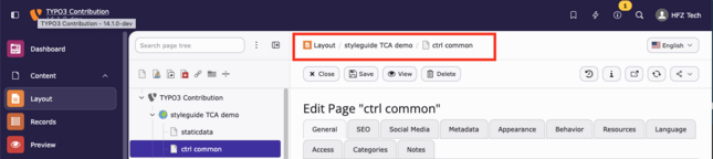 TYPO3 14 New Breadcrumb