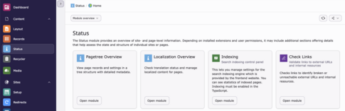 TYPO3 14 Status Module