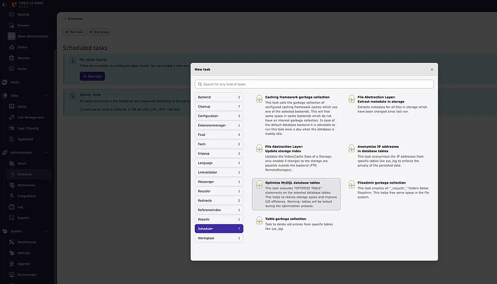 New Scheduler Task Wizard for Easier Setup