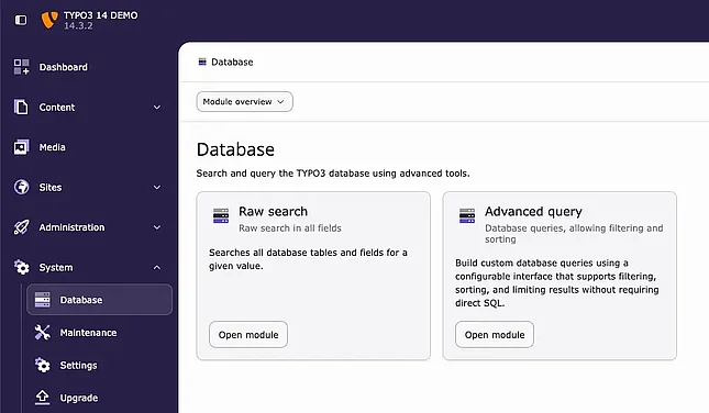TYPO3 14 Database Searching records Querying data