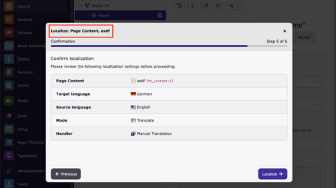 TYPO3 14 Translation Wizard