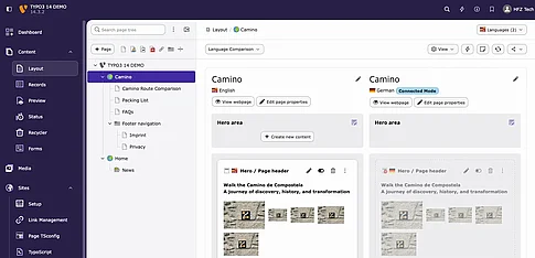 TYPO3 v14 Backend Interface