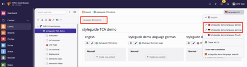 TYPO3 14 Language Selection