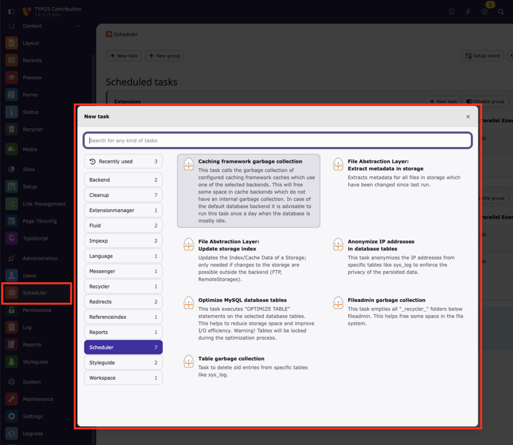 New Scheduler Task Wizard for Easier Setup